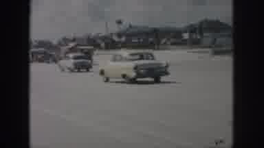 New Orleans Louisiana USA (1958): Cars Driving Past Construction Site
