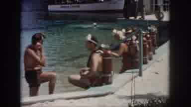 New Orleans Louisiana USA (1958): Diving Team Prepares To Swim With All Their