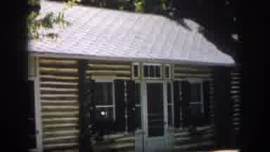 Virginia USA (1958): Quaint Log Cabin Exterior View
