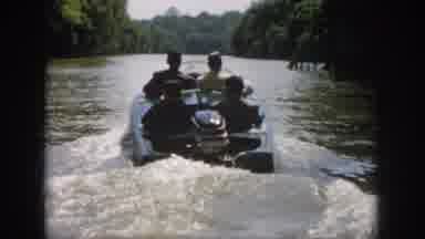 Virginia USA (1958): Four People In A Boat Going Down A River