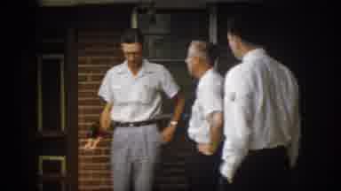 Virginia USA (1958): Someone Videotaping 4 Men Outside Of Home Building While They