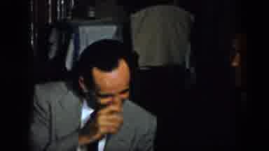 Virginia USA (1958): Two Business Men Joking Around And Laughing Together At A