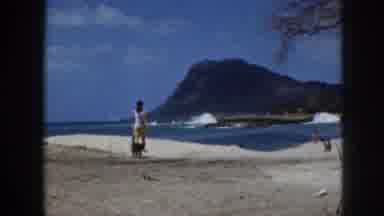 Hawaii USA (1959): Walking Along A Beach Shore