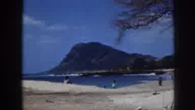 Hawaii USA (1959): People Vacationing On A Beach