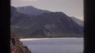 Hawaii USA (1959): Man In Blue Car Stopping And Walking To The Edge Of The Road