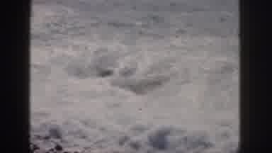 Hawaii USA (1959): Waves Crashing Onto A Pebble Stone Beach