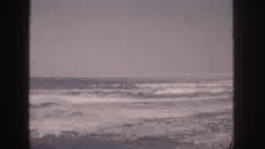 Hawaii USA (1959): Someone Videotaping Ocean Water Waves Choppy Water Dangerous