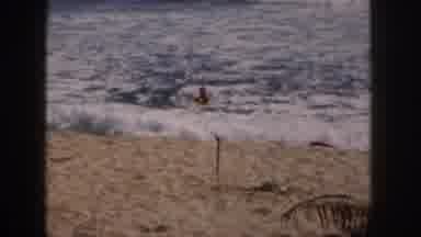 Hawaii USA (1959): Large Waves At The Beach On A Sunny Day