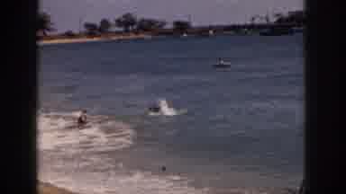 Hawaii USA (1959): Children Playing And Frolicking In The Water On A Hot Summer's