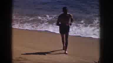 Hawaii USA (1959): People Playing On The Ocean Beach