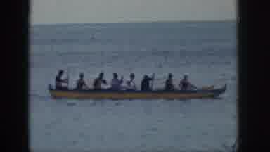 Hawaii USA (1959): Large Scale Team Paddling Across Open Water