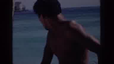 Hawaii USA (1959): Beautiful Beach Day With Palm Trees And Sailboats