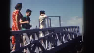 Hawaii USA (1959): Antique Footage Of People Standing On A Bridge -