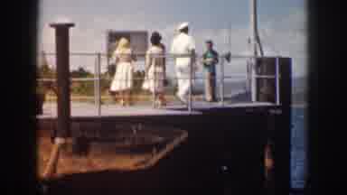 Hawaii USA (1959): Sailor Talking To Passengers On The Bow Of A Ship