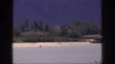 Hawaii USA (1959): Beach Water Boat House Sand Beach Boy Father Car Trees Outside
