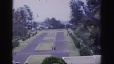 Hawaii USA (1959): Man Walking Near Road On A Very Stormy Windy Day Tree Branches