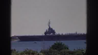 Oahu Hawaii USA (1959): A Big Naval Ship Docked Near The Shoreline