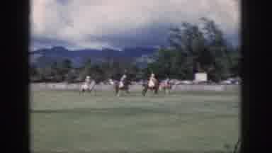 Oahu Hawaii USA (1959): Teams White And Yellow Play Polo On Horseback With Long