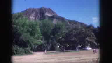 Oahu Hawaii USA (1959): People Enjoying An Outing Next To A Mountain Near Road