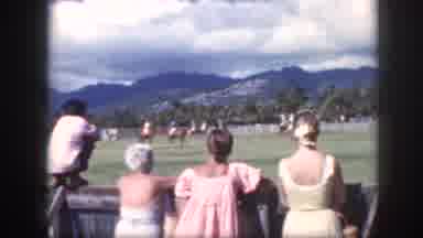 Oahu Hawaii USA (1959): Cars Old 70s Female Girls Polo Range Nature Game Sport