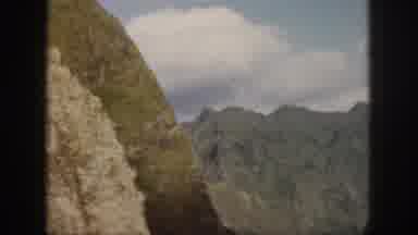Oahu Hawaii USA (1959): Amazing Nature View Of Green Hills And Clear Blue Sky With