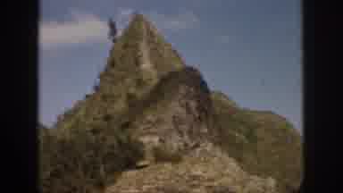 Oahu Hawaii USA (1959): Camera Pans Cliff Sides Showing Trees, Rocks, Foliage And