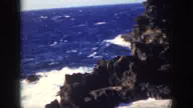 Oahu Hawaii USA (1959): The Waves Of The Ocean Hitting The Rocks Close To The Land