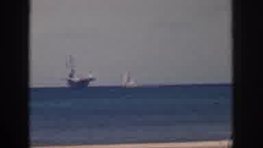 Oahu Hawaii USA (1959): Boat, Iceberg, Water, Calm Sea, Collision About To Occur,
