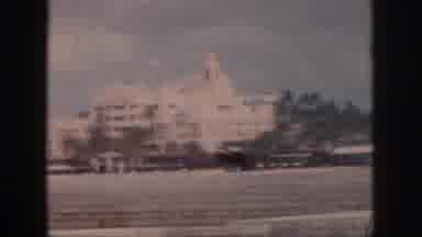 Oahu Hawaii USA (1959): Panoramic View Of A Large White Building With Many Steps