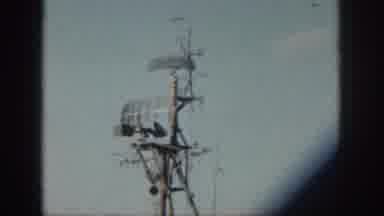 OAHU HAWAII USA-1959: Military Ship With Radar Equipment At Sea