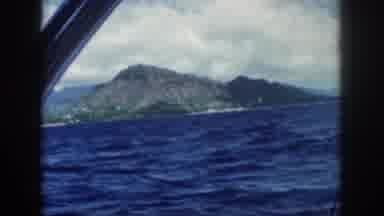 Oahu Hawaii USA (1959): Ride On The Sea, First Land Is Observed On A Sunny Day And