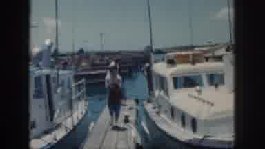 Oahu Hawaii USA (1959): People Finishing A Day Cruise And Getting Off The Boat