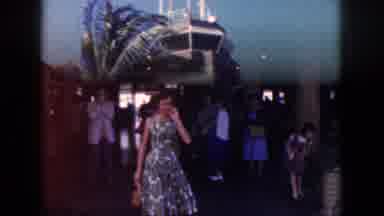 Oahu Hawaii USA (1959): Woman In Green Swirling Dress: Vintage