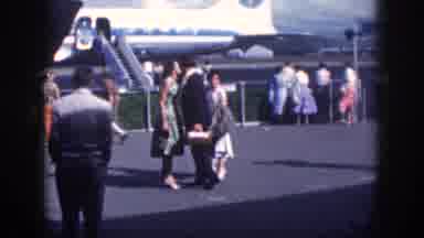Oahu Hawaii USA (1959): Tourists Arriving In Honolulu, Hawaii Getting Off Of An