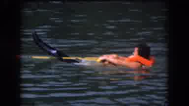 Grand Rapids Michigan USA-1961: Surfer Rises Over Water