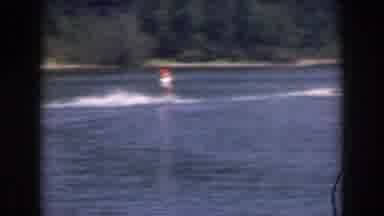 Grand Rapids Michigan USA (1961): Person Water Skis On Lake Pulled By Speedboat On