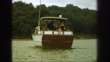 Michigan USA (1961): Boat, Water, People, Sky, Trees