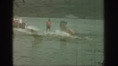 Michigan USA (1961): Superposition Of Images Man Floating In The Water Doing Water