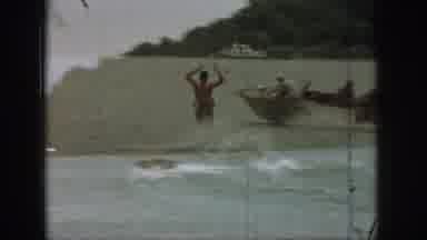Michigan USA (1961): Water Skier Being Pulled Along By A Power Boat Double