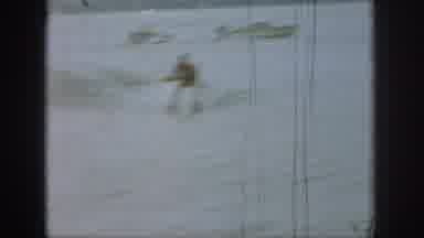 Michigan USA (1961): A Boy Beginning Water Skier, Is Learning How To Stay Upright