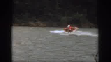 Michigan USA (1961): Person In A River On A Surfboard While Being Pulled By A Boat