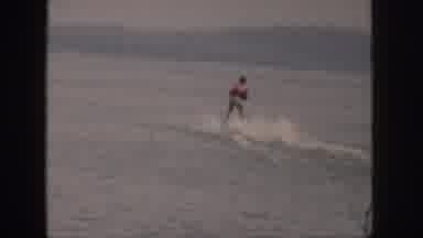 Michigan USA (1961): Man Practicing Water Skiing