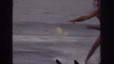 Michigan USA-1961: A Man Water Skiing and Falling