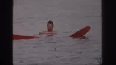 Michigan USA (1961): One Man Alone In A Body Of Water Floating Around