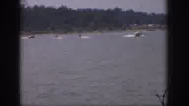 Michigan USA (1961): Water Skiers Just Missing Reckless Boaters On A Lake In The