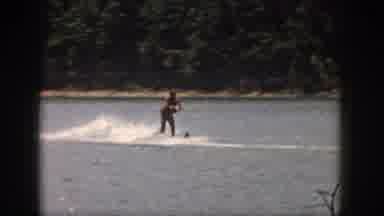 Michigan USA (1961): Water Skiing On A Calm Lake On A Single Water Ski