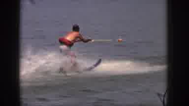 Michigan USA (1961): A Man Enjoying Water Skiing In A Beautiful Sea