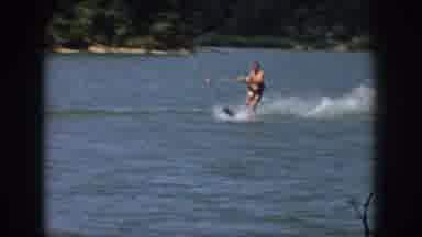Michigan USA (1961): Old Family Video Water Skiing On Boat On Lake In The Water