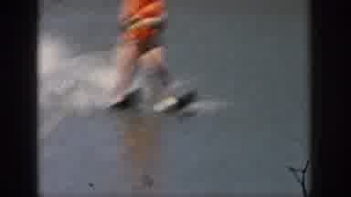 Michigan USA (1961): Person Skiing At The Lake On A Nice Sunny Day