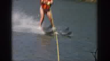 Michigan USA (1961): Jittery Handheld Video Of A Person In An Orange Life Vest